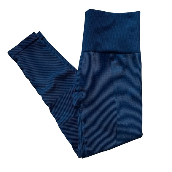 Spanx Look At Me Now Seamless Sculpt Leggings Black Size XL Chevron Ribbed - Picture 1 of 9